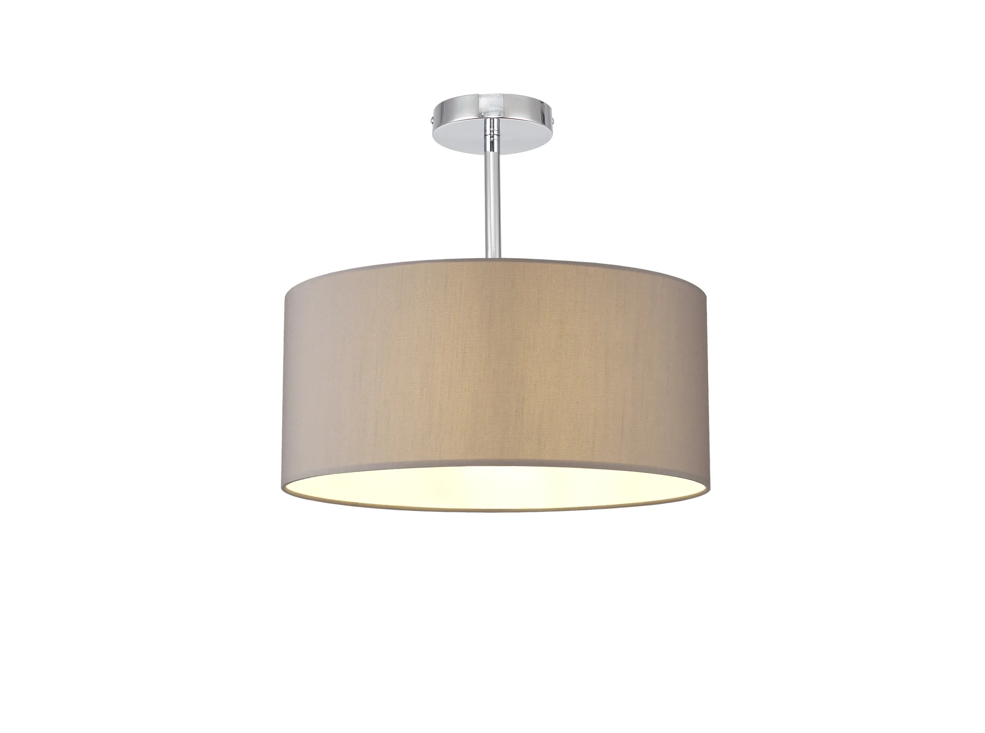 DK0094  Baymont 40cm Semi Flush 1 Light Polished Chrome; Grey